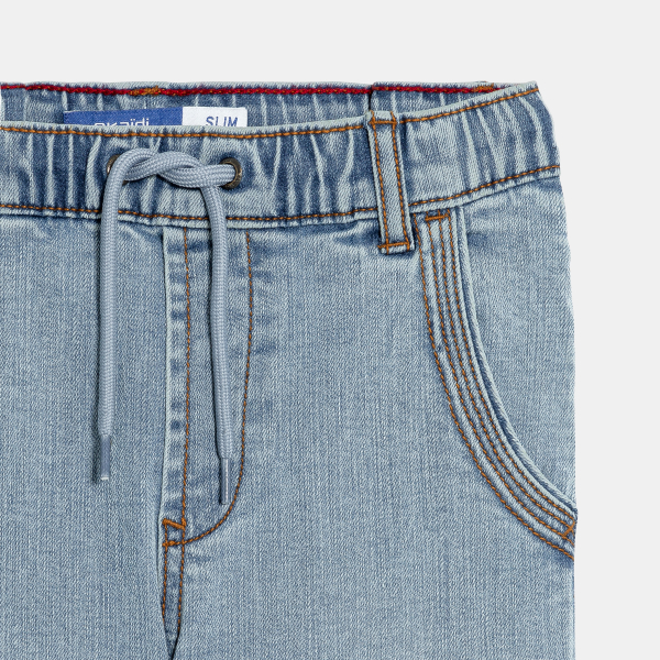 بنطال جينز مغسول بقصّة سلم، أزرق، للأولاد